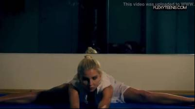 Amateur dancing in a white dress